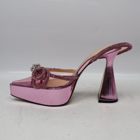 🔥NO ANKLE STRAP MACH & MACH Double Crystal Bow Platform Pump Pink, 7.5US/37.5IT - Picture 3 of 13